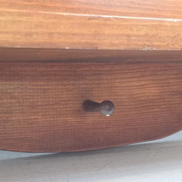 Vintage Rustic Pine Wood Wall Shelf with Heart Cutout and Single Peg Brown - Picture 6 of 11